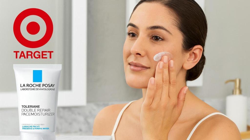 Representación de una mujer aplicándose el producto.