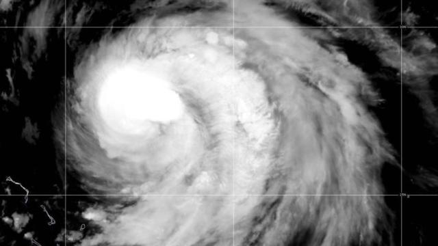 Imagen satelital del huracán Erin en la noche del martes 19 de agosto.