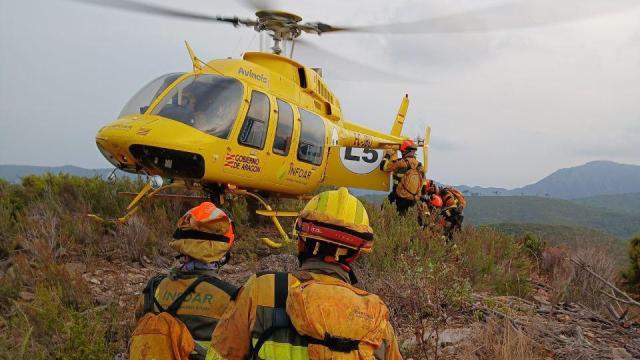 Los efectivos de Aragón, en la extinción de los incendios que asolan España.