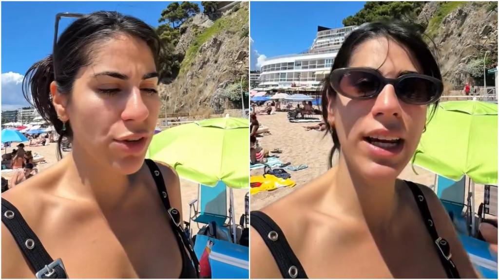 Una turista prueba la seguridad de las playas de Barcelona (captura)