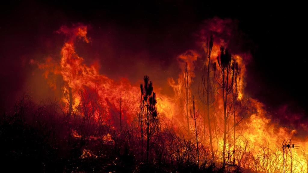 Fotografía de un incendio en Povoa de Lanhoso, Portugal.