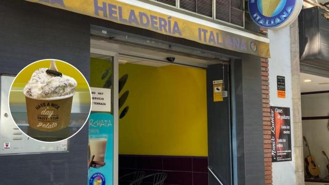 Exterior de la heladería.