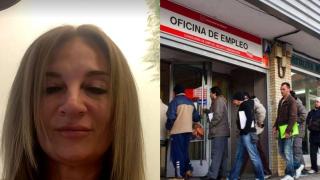 Montaje con María Ángeles, desempleada y oficia de empleo en Madrid.