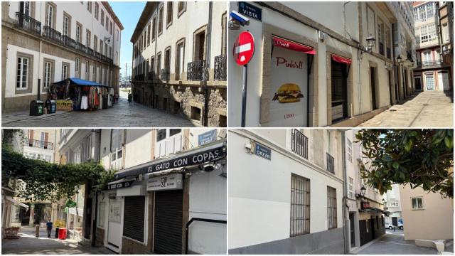 Algunas de las calles candidatas a más corta en A Coruña