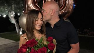 Andrés Iniesta, con su esposa en una foto publicada en sus redes sociales