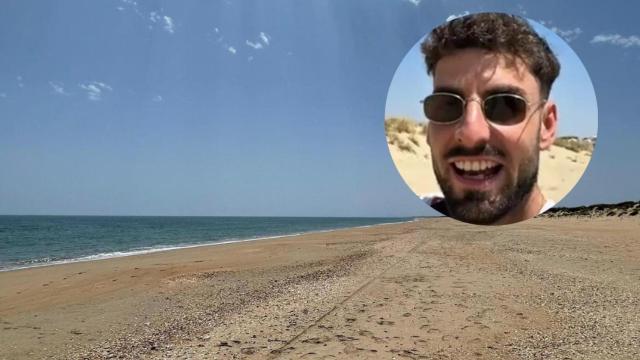 Collage del autor del vídeo con una de las playas de Huelva