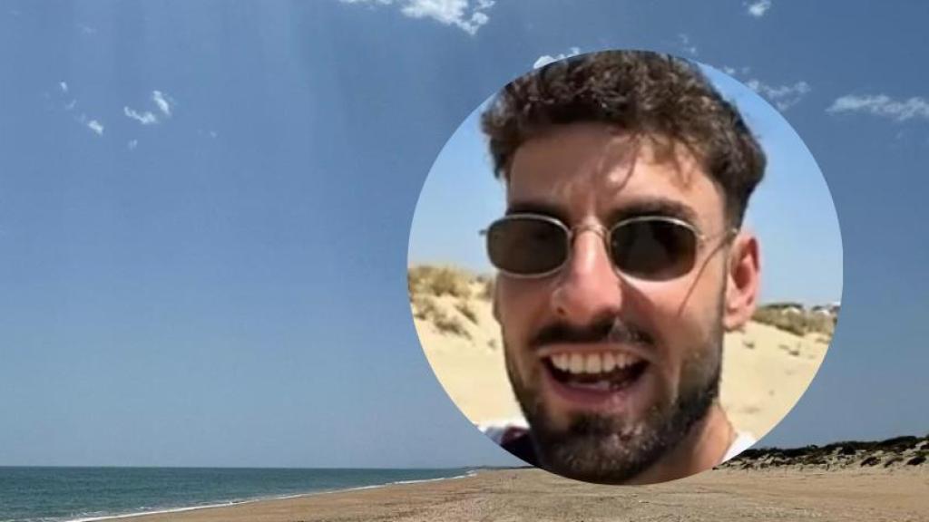 Collage del autor del vídeo con una de las playas de Huelva