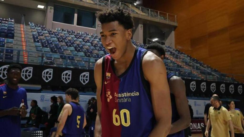 Mohamed Dabone, en un partido con el filial del FC Barcelona