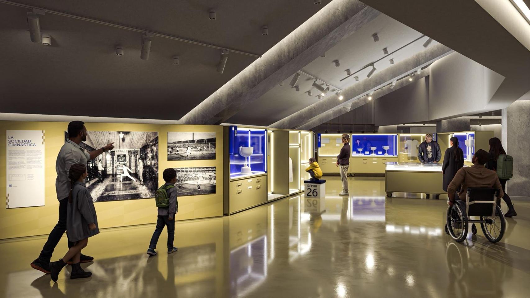 Render del museo del Dépor en Riazor.