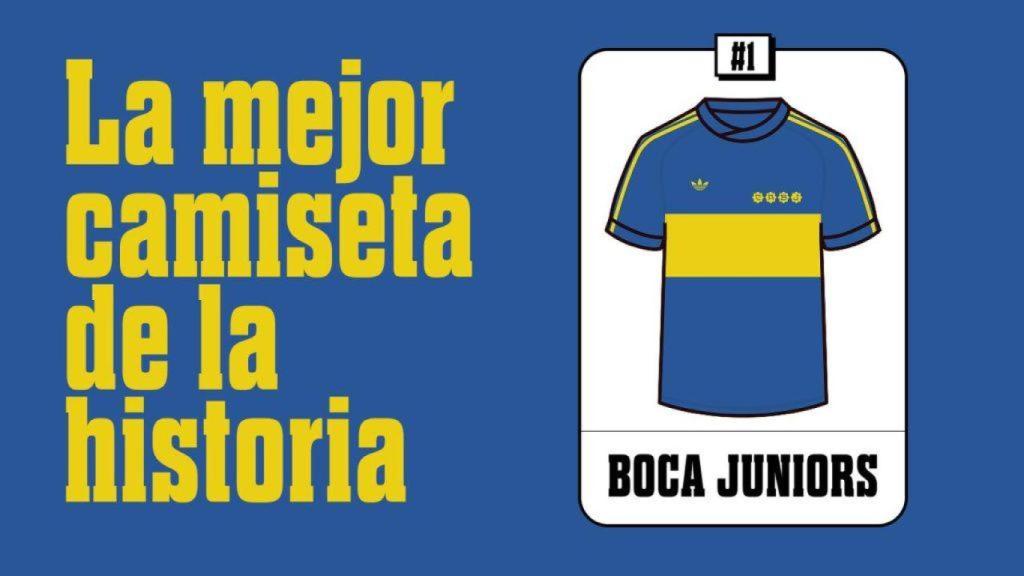 La camiseta local de Boca Juniors en la temporada 81-82, ganadora.