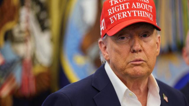 El presidente de EEUU, Donald Trump, en su declaración de este viernes en la Casa Blanca.