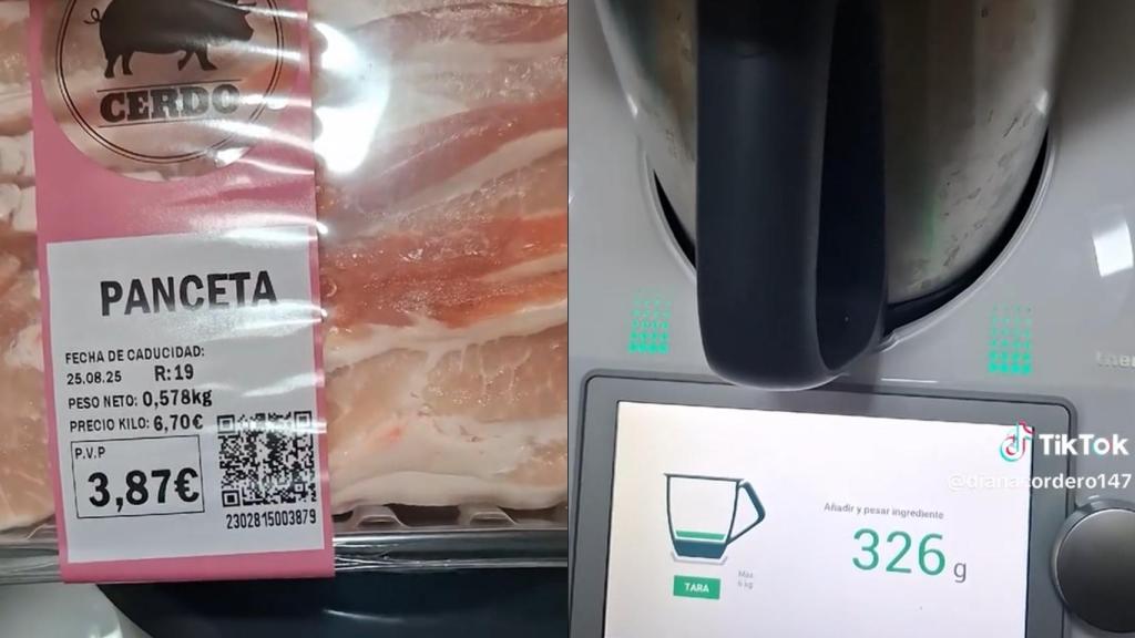 Lo que indica la etiqueta y el peso real del producto