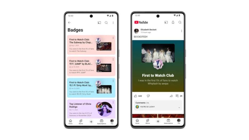 Nuevas insignias de usuario de YouTube