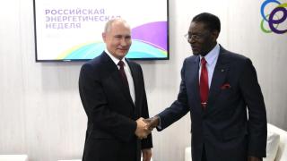 El Presidente Obiang, invitado especial de Vladímir Putin en la ceremonia de inauguración de la Semana de la Energía de Rusia, el 26 de septiembre de 2024 en Moscú.