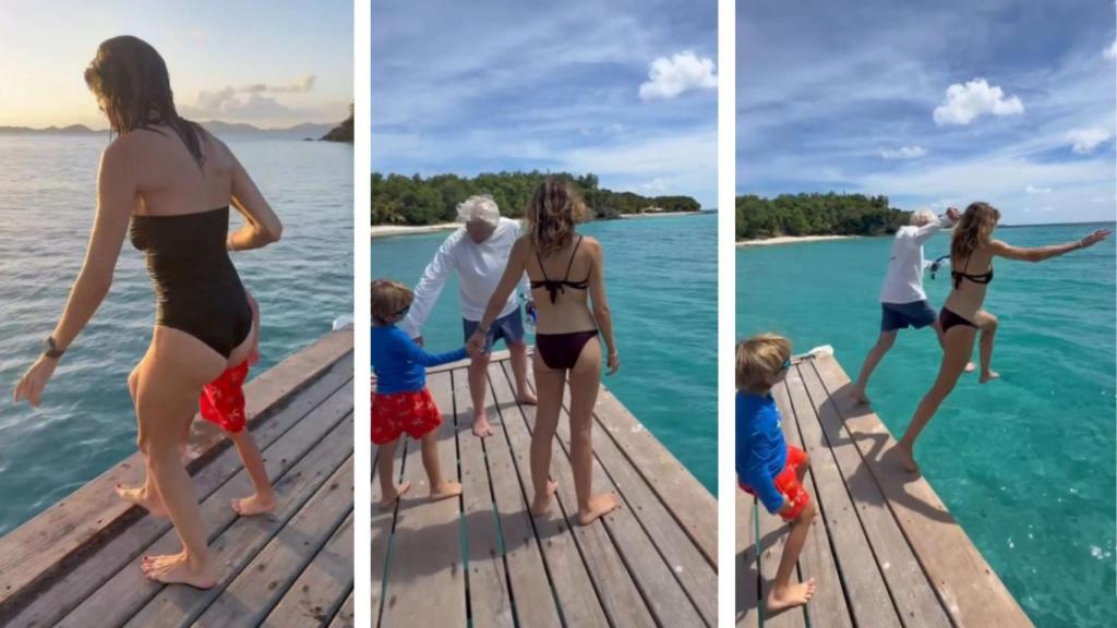 Alejandra Silva y Richard Gere, con sus hijos en una imagen de sus redes sociales.