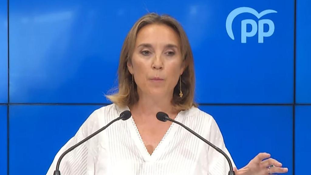 Cuca Gamarra en un rueda de prensa este sábado.