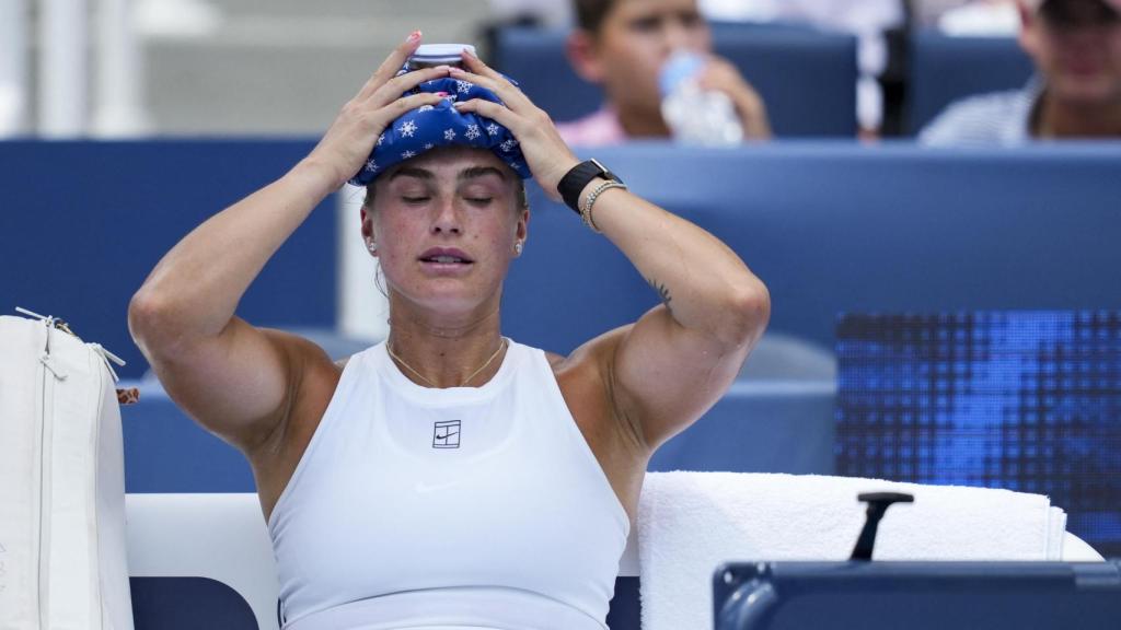 Sabalenka también sufrió el extremo calor de Cincinnati.