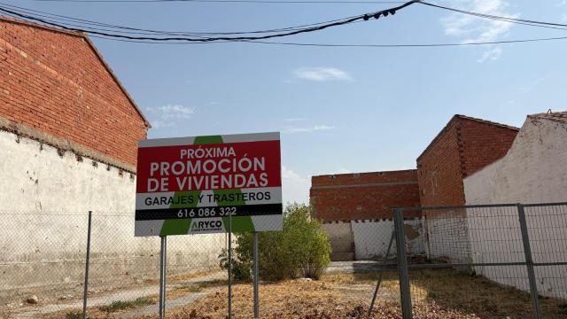 Solar donde se van a situar las nuevas 18 viviendas de la constructora Aryco en Villanueva de Gállego