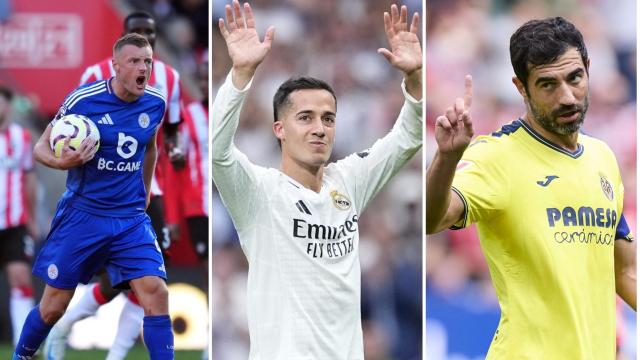 Jamie Vardy, Lucas Vázquez y Raúl Albiol.