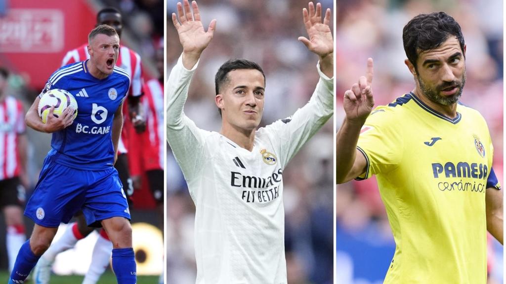 Jamie Vardy, Lucas Vázquez y Raúl Albiol.