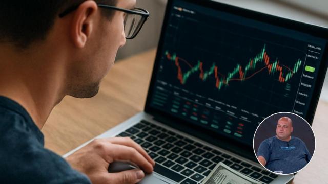 Imagen de Alberto Mondragón y una imagen generada por IA de una persona invirtiendo.