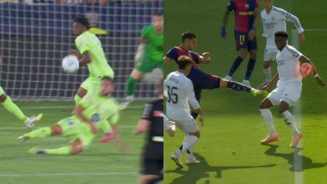 Imagen de la jugada del Levante-Barcelona y el Clásico de mayo.