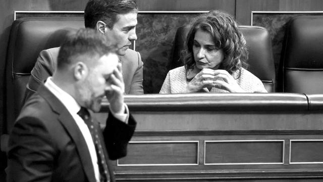 Pedro Sánchez, María Jesús Montero y Santiago Abascal en el Congreso de los Diputados.