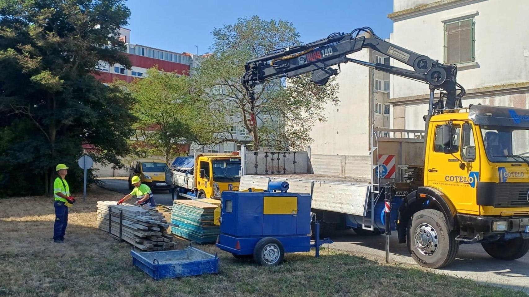 Obras en el barrio del Agra del Orzán en A Coruña