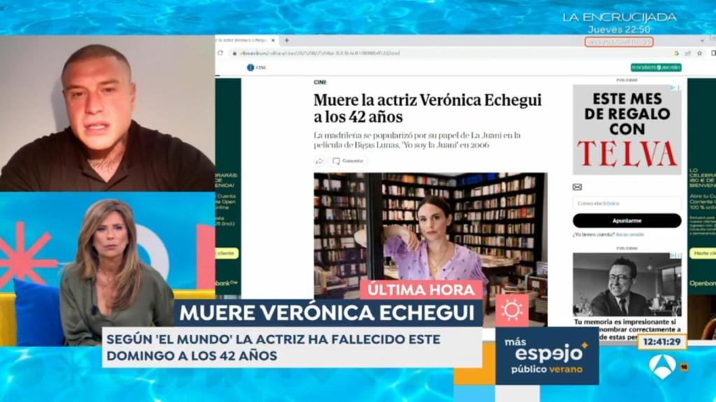 Gema López entrevistaba al actor Adrián Rodríguez cuando ha saltado la noticia.