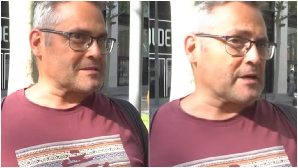 Un administrativo lamenta la precariedad laboral en una entrevista.