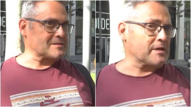 Un administrativo lamenta la precariedad laboral en una entrevista.