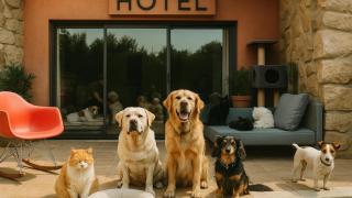 Animales en un hotel.