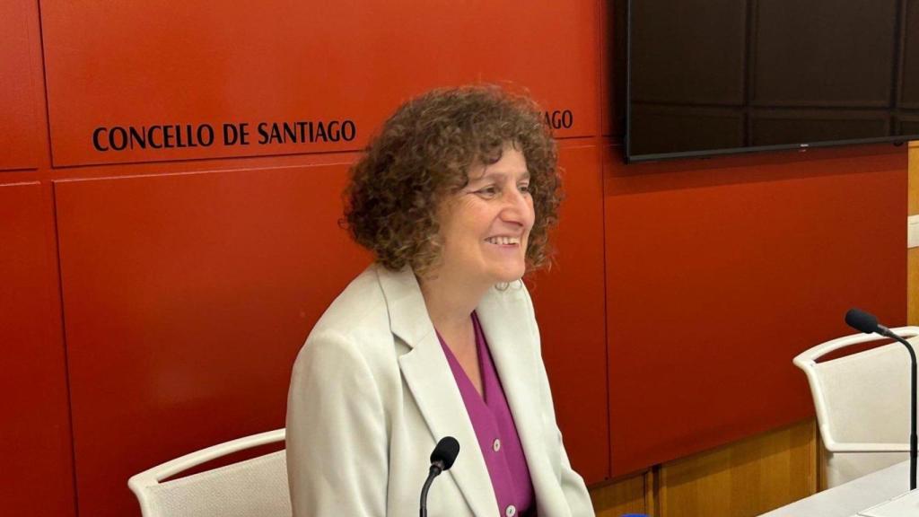 Goretti Sanmartín en rueda de prensa.