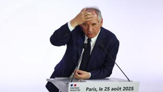 El primer ministro francés, François Bayrou, durante una rueda de prensa en París sobre el presupuesto de 2026, el 25 de agosto de 2025.