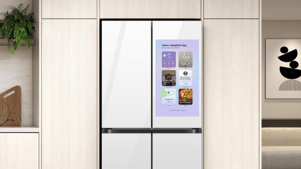 Una nevera Samsung con One UI.