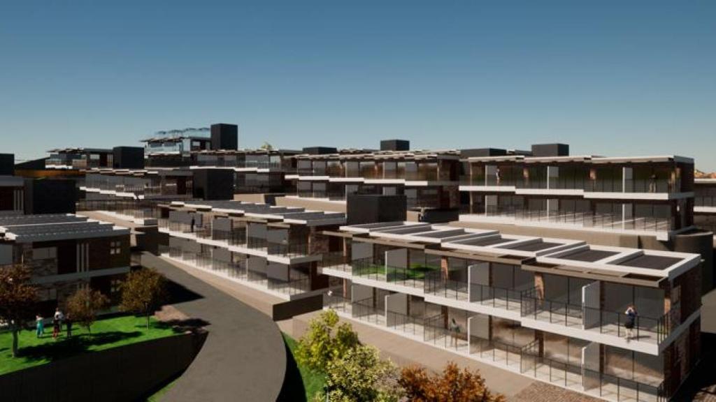 Visualización en 3D que permite apreciar el diseño del edificio.