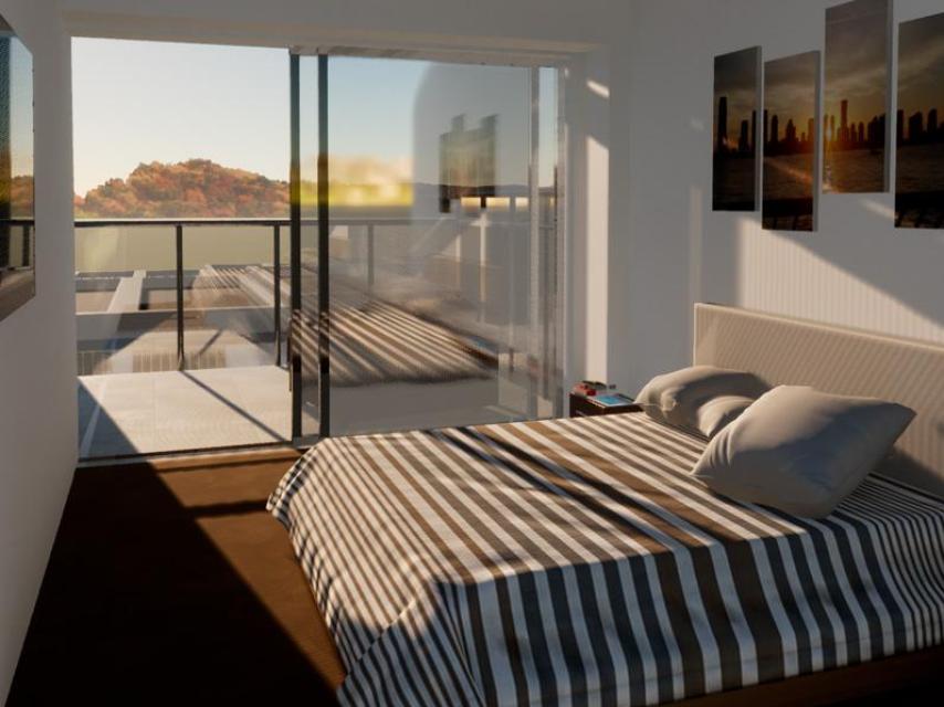 Recreación de una de las habitaciones del complejo.