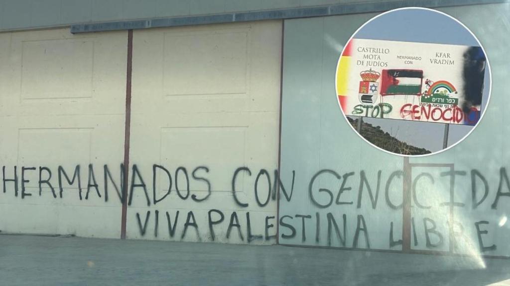 Las pintadas aparecidas en el municipio burgalés de Castrillo Mota de Judíos