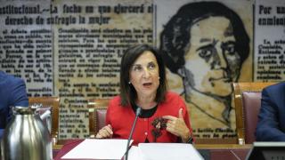 La ministra de Defensa, Margarita Robles, este martes en el Senado.