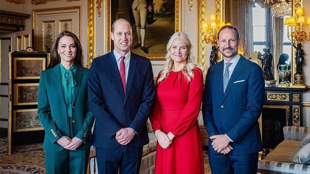 Los príncipes de Gales, Guillermo y Kate, junto a Haakon y Mette-Marit de Noruega.