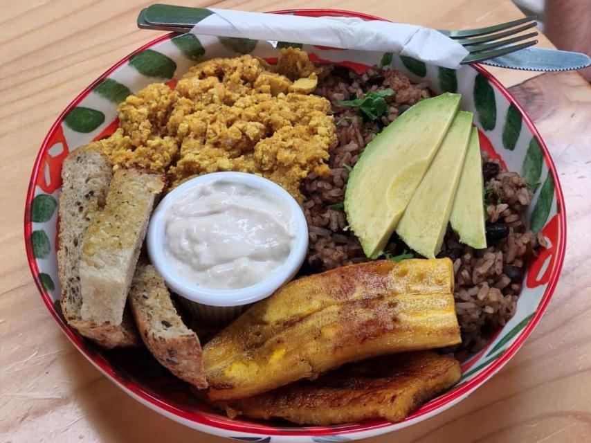 El gallo pinto vegano de PURALMA.