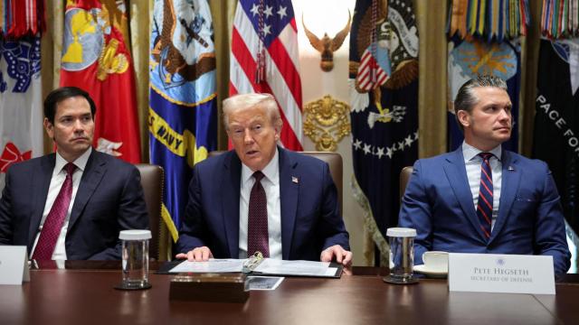 Donald Trump, Marco Rubio y Pete Hegseth, en una reunión del gabinete en la Casa Blanca.