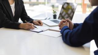 Imagen de archivo de una entrevista de trabajo.