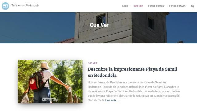 Captura de pantalla de la web fraudulenta