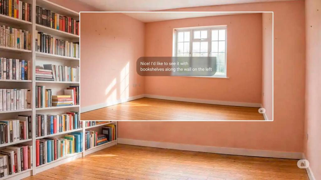 Gemini añadiendo una capa de pintura nueva a la habitación al igual que muebles