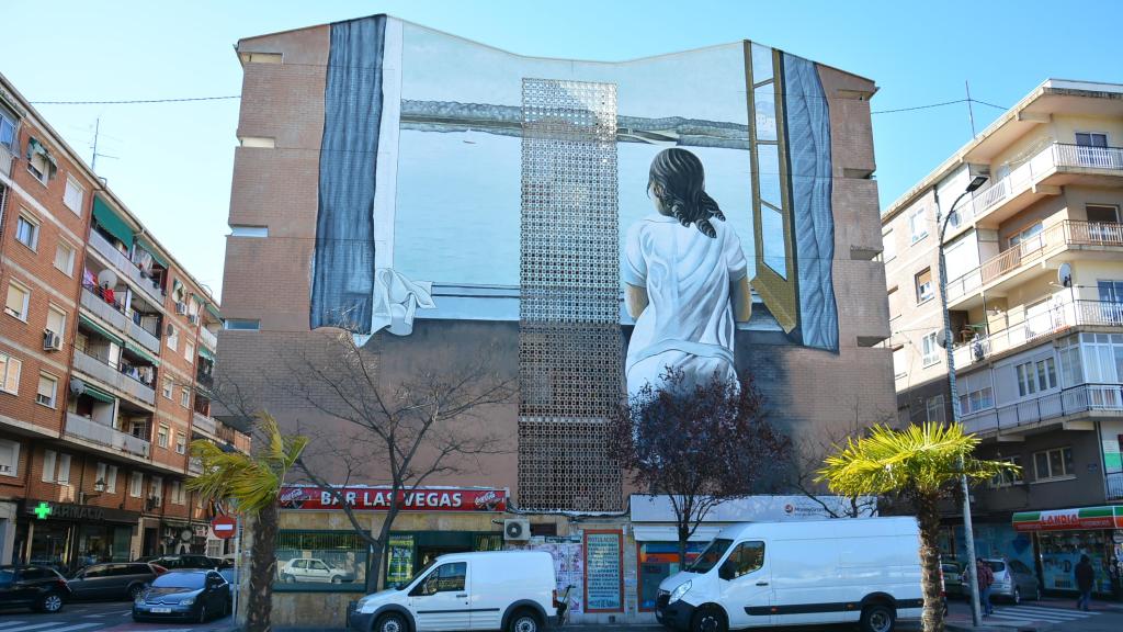 La recreación del cuadro 'Mujeres en la ventana' de Bartolomé Esteban Murillo hecha por Manuel Ojeda.