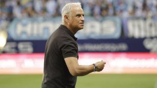 Sergio Pellicer durante un partido en La Rosaleda