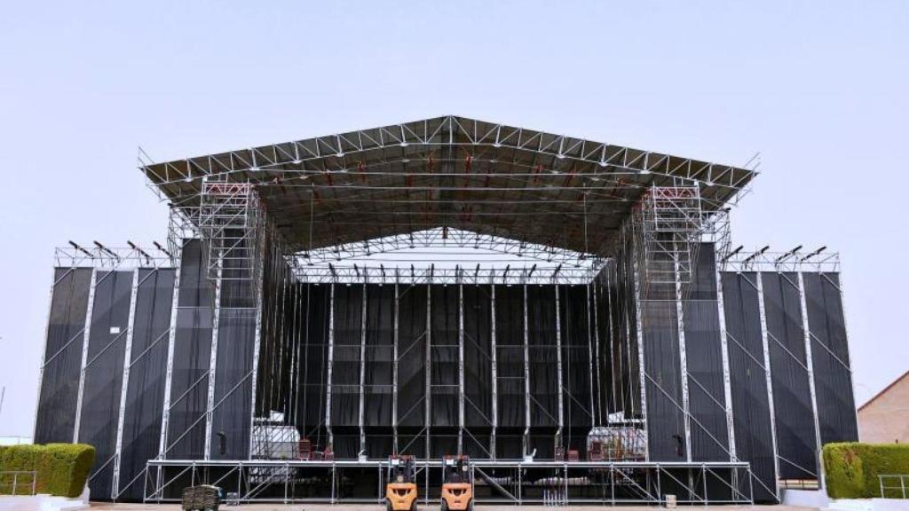 Escenario instalado en el Auditorio Municipal de Daimiel.