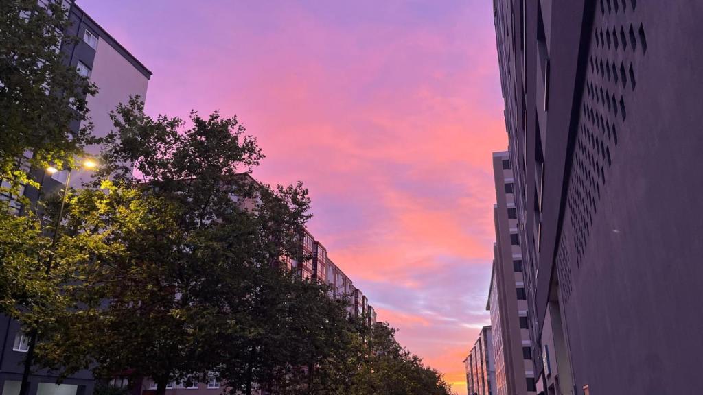 Cielo teñido de rosa en Novo Mesoiro, en A Coruña