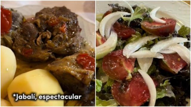 Platos en un mesón de Galicia